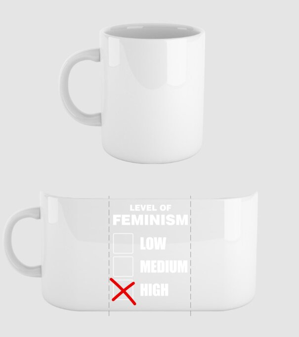 Nivelurile feminismului model alb pe tricou