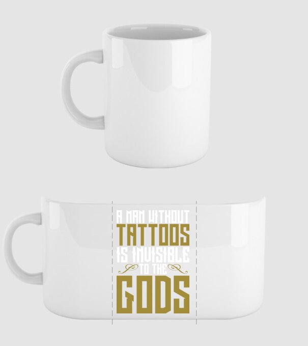 A man without tattoos is invisible to the gods model alb pe tricou