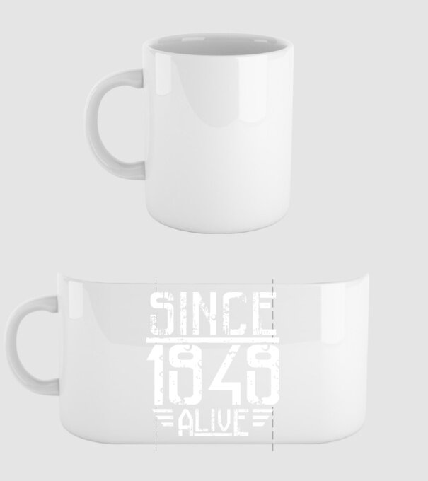 Alive since 1949 model alb pe tricou