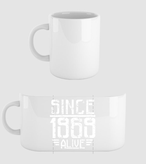 Alive since 1969 model alb pe tricou