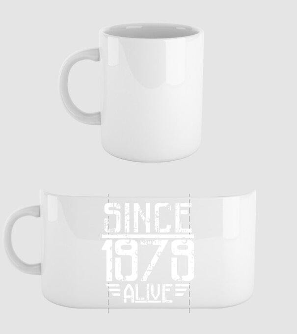 Alive since 1979 model alb pe tricou