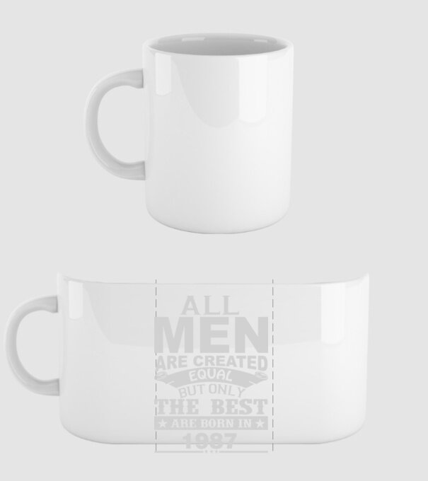 All men are created - 1987 model alb pe tricou