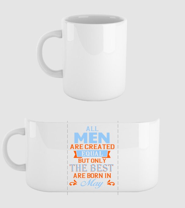 All men created equal but only the beat are born in may model alb pe tricou