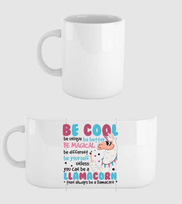 Always be a llamacorn model alb pe tricou