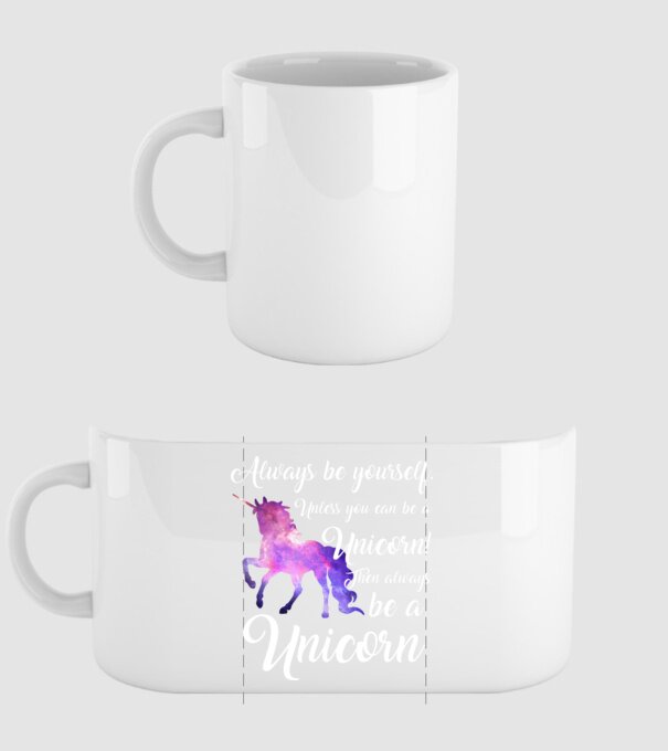 Always be UNICORN model alb pe tricou