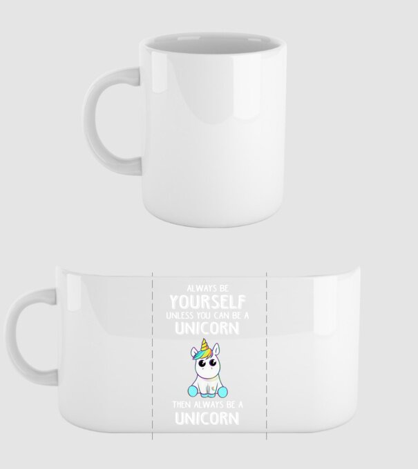 Always be yourself Unicorn model alb pe tricou