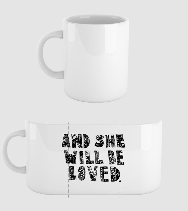 and she will be loved. model alb pe tricou