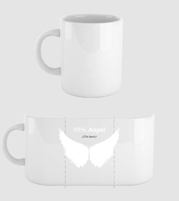 Angel model alb pe tricou