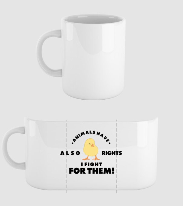 Animals also have rights model alb pe tricou
