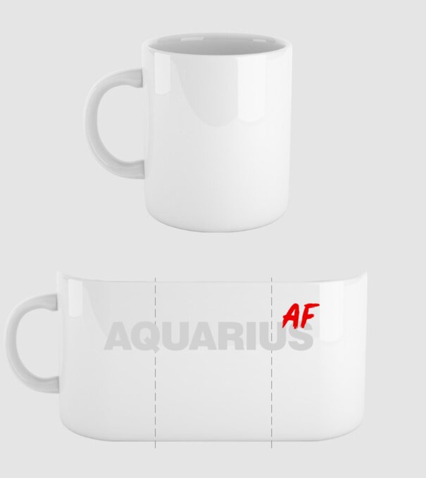 AQUARIUS as fuck model alb pe tricou