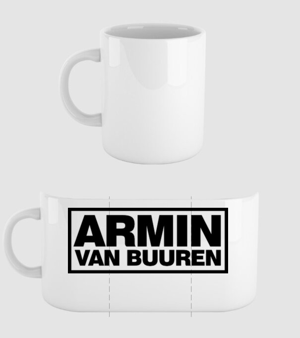 Armin Van Buuren logo model alb pe tricou