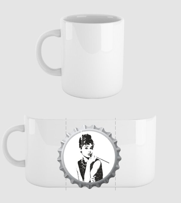 Audrey model alb pe tricou