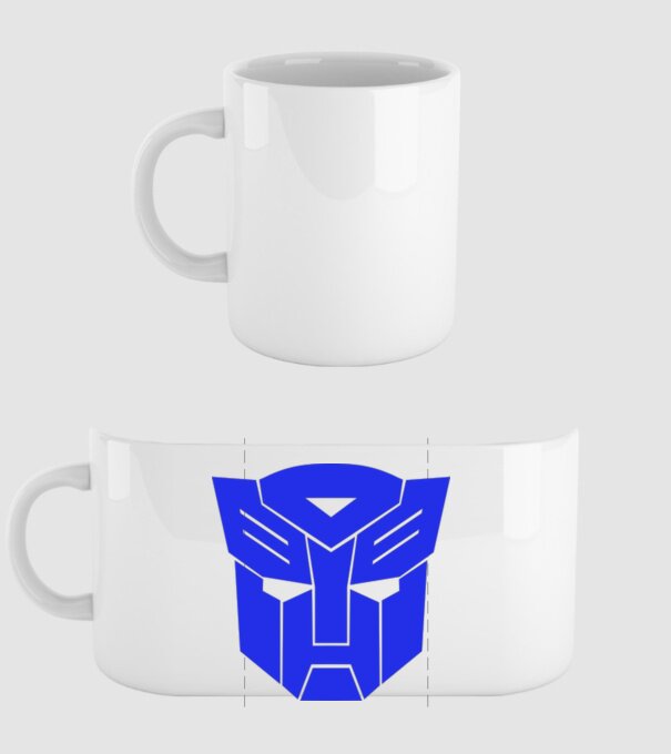 Autobot model alb pe tricou