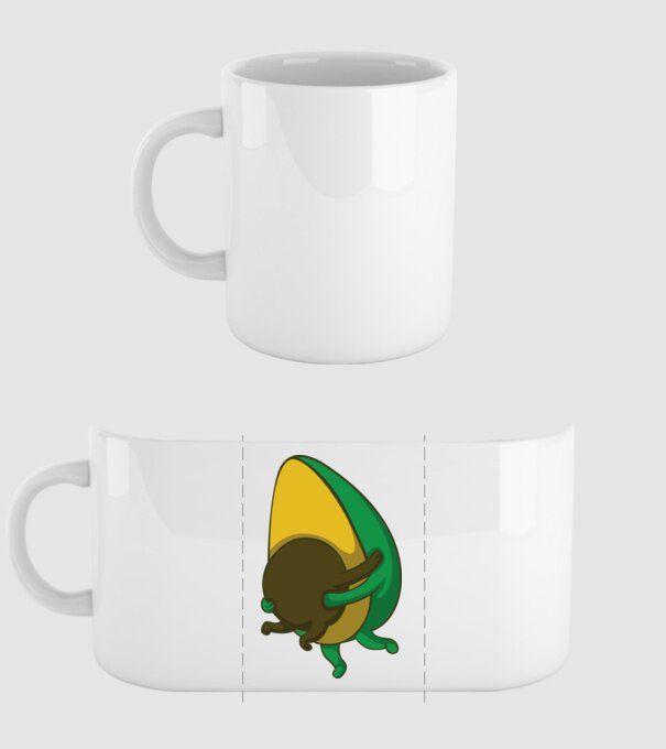 Avocado model alb pe tricou