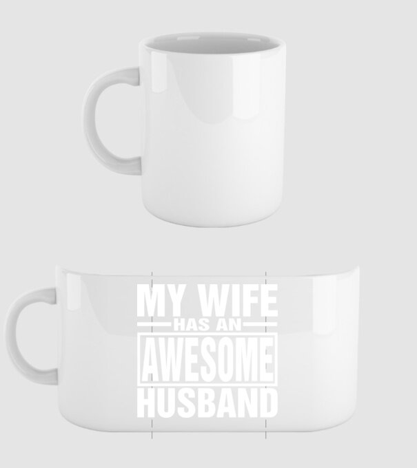 Awesome husband model alb pe tricou