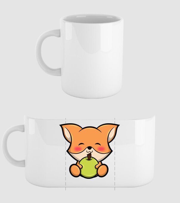 Baby Fox model alb pe tricou