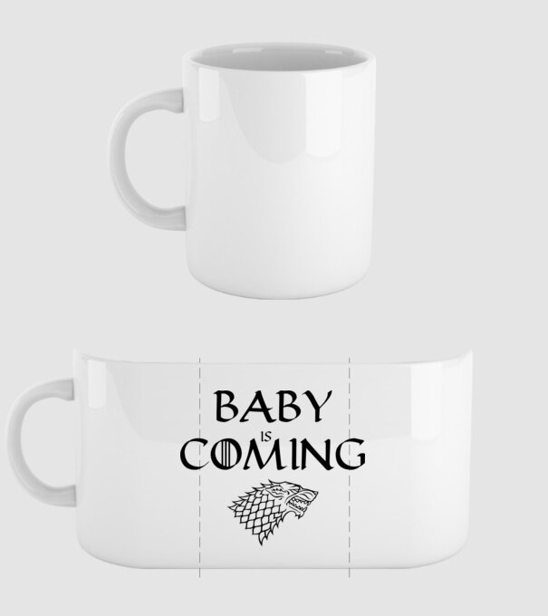 Baby is coming model alb pe tricou