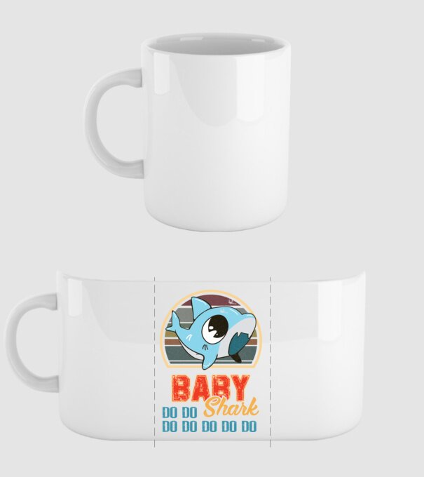 BabyBOY shark model alb pe tricou