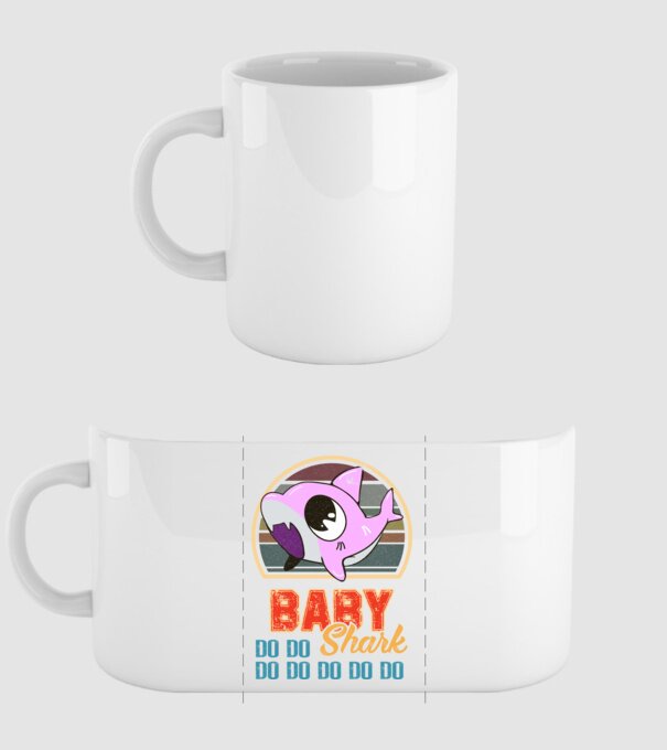 BabyGIRL shark model alb pe tricou