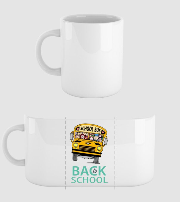 Back to school bus model alb pe tricou