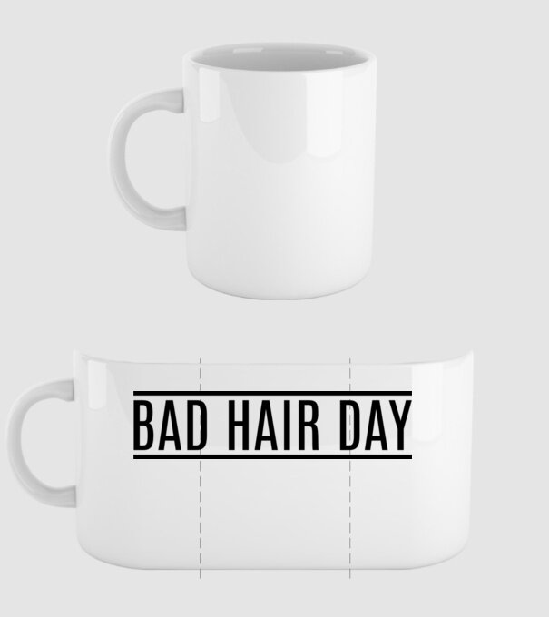 Bad hair day model alb pe tricou