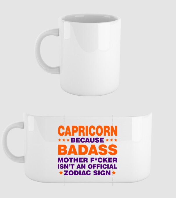 Badass zodiac CAPRICORN model alb pe tricou