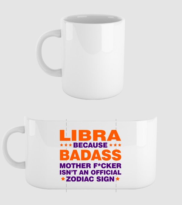 Badass zodiac LIBRA model alb pe tricou