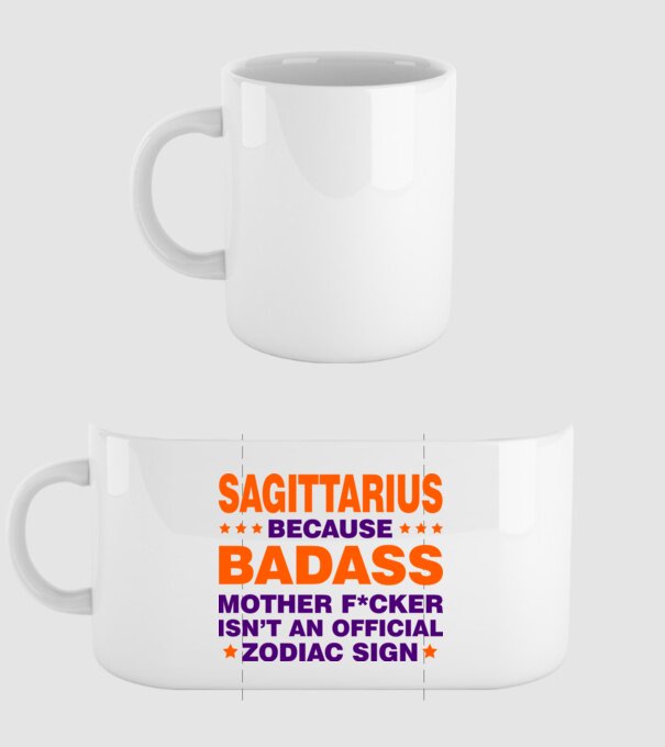 Badass zodiac SAGITTARIUS model alb pe tricou