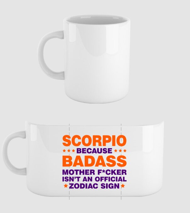 Badass zodiac SCORPIO model alb pe tricou