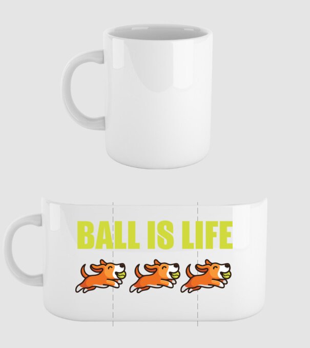 Ball is life model alb pe tricou