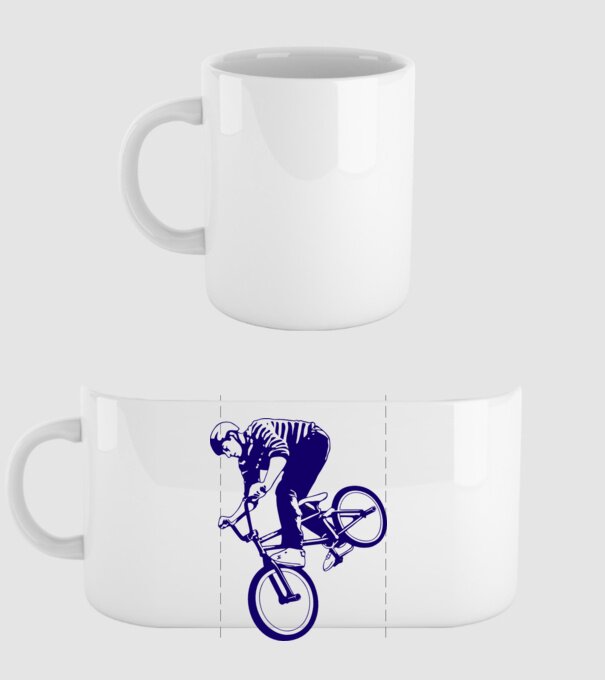 BMX stunt model alb pe tricou