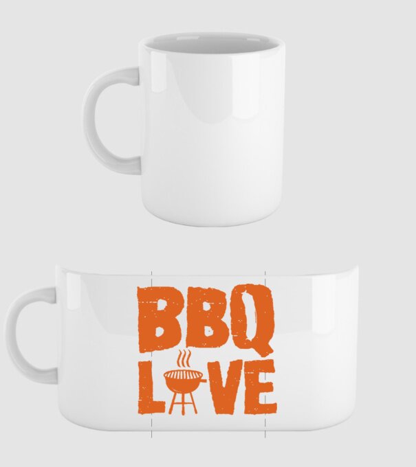 BBQ LOVE model alb pe tricou