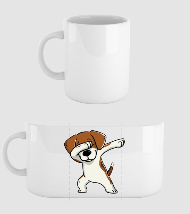 Beagle DAB model alb pe tricou