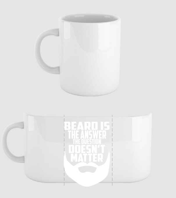 Beard is the answer model alb pe tricou