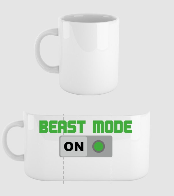 Beastmode model alb pe tricou