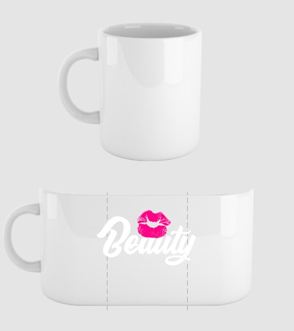 Beauty model alb pe tricou