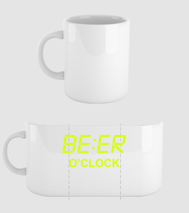 'Beer o'' clock' model alb pe tricou