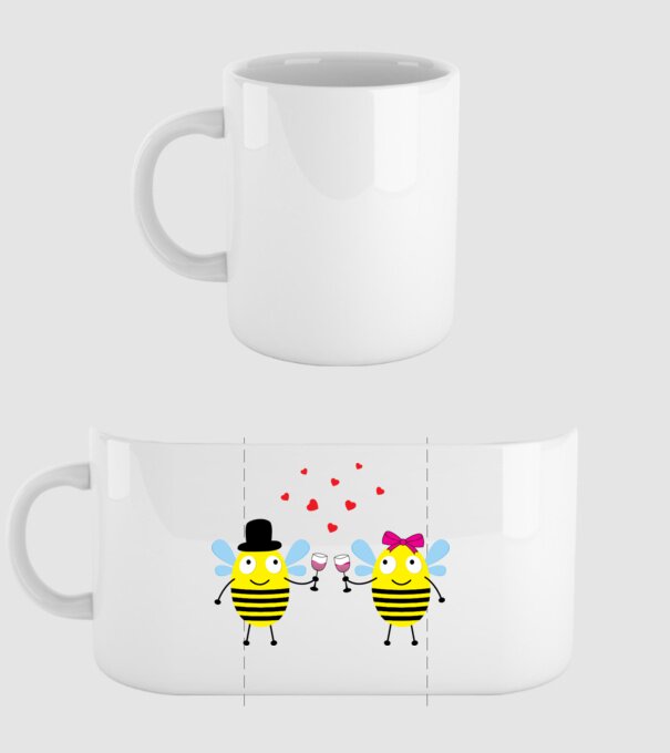 Bee Love model alb pe tricou