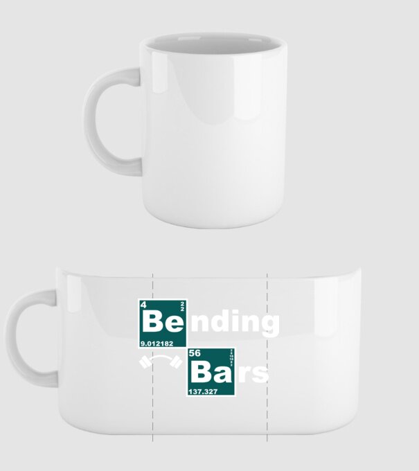 Bending bars model alb pe tricou