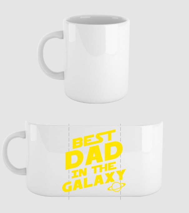Best dad in the galaxy model alb pe tricou