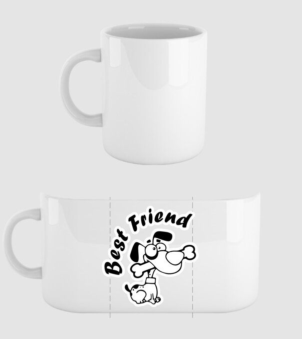 Best Friends model alb pe tricou