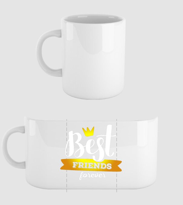 Best friends forever model alb pe tricou