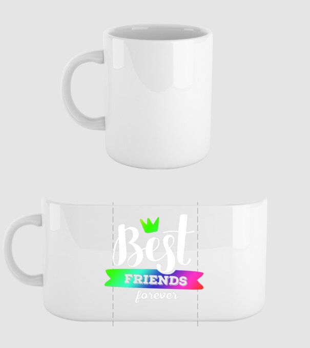 Best friends forever model alb pe tricou