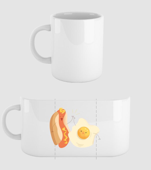 best friends hot dog egg model alb pe tricou