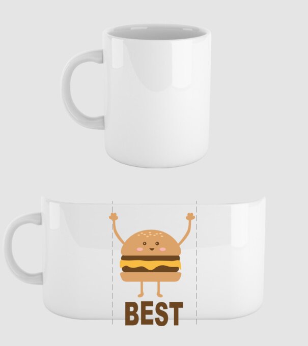 Best hamburger model alb pe tricou