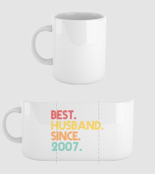 best husband since 2007 retro model alb pe tricou