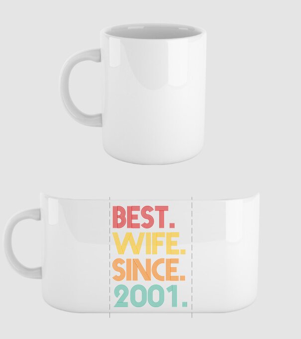 best wife since 2001 retro model alb pe tricou