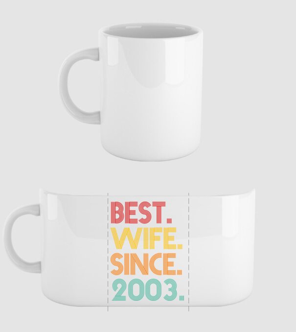 best wife since 2003 retro model alb pe tricou
