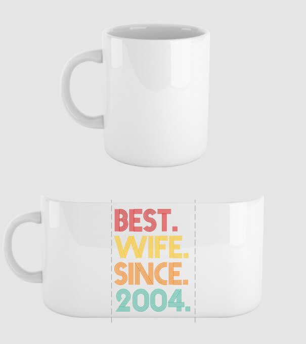 best wife since 2004 retro model alb pe tricou