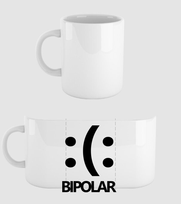 Bipolar model alb pe tricou